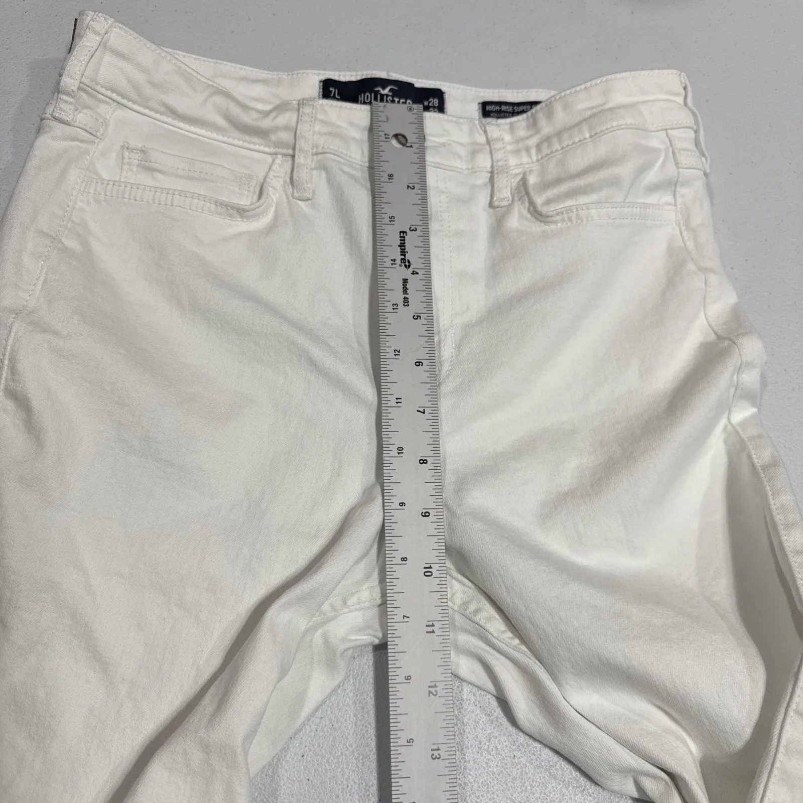 Hollister High Rise Super Skinny Jeans Womens Size 28 / 7L White Classic Stretch - Image 9