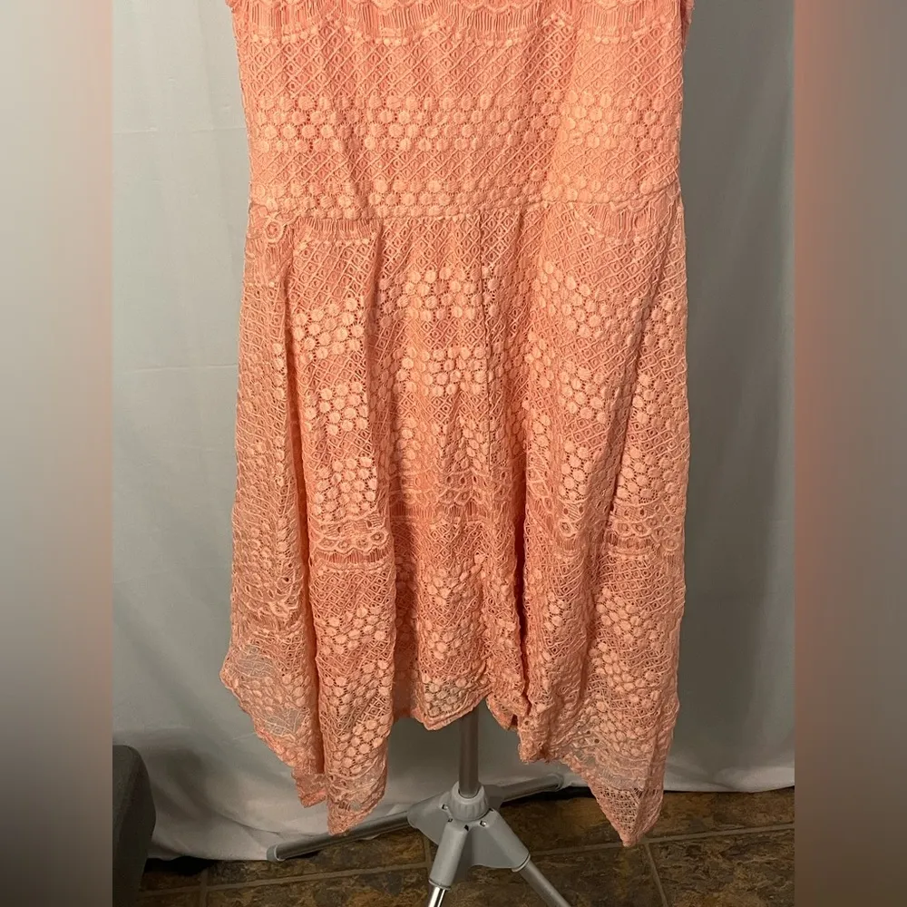 Torrid Pink Lace Sundress Hanky Midi Knee Skater 00‎ - Image 2