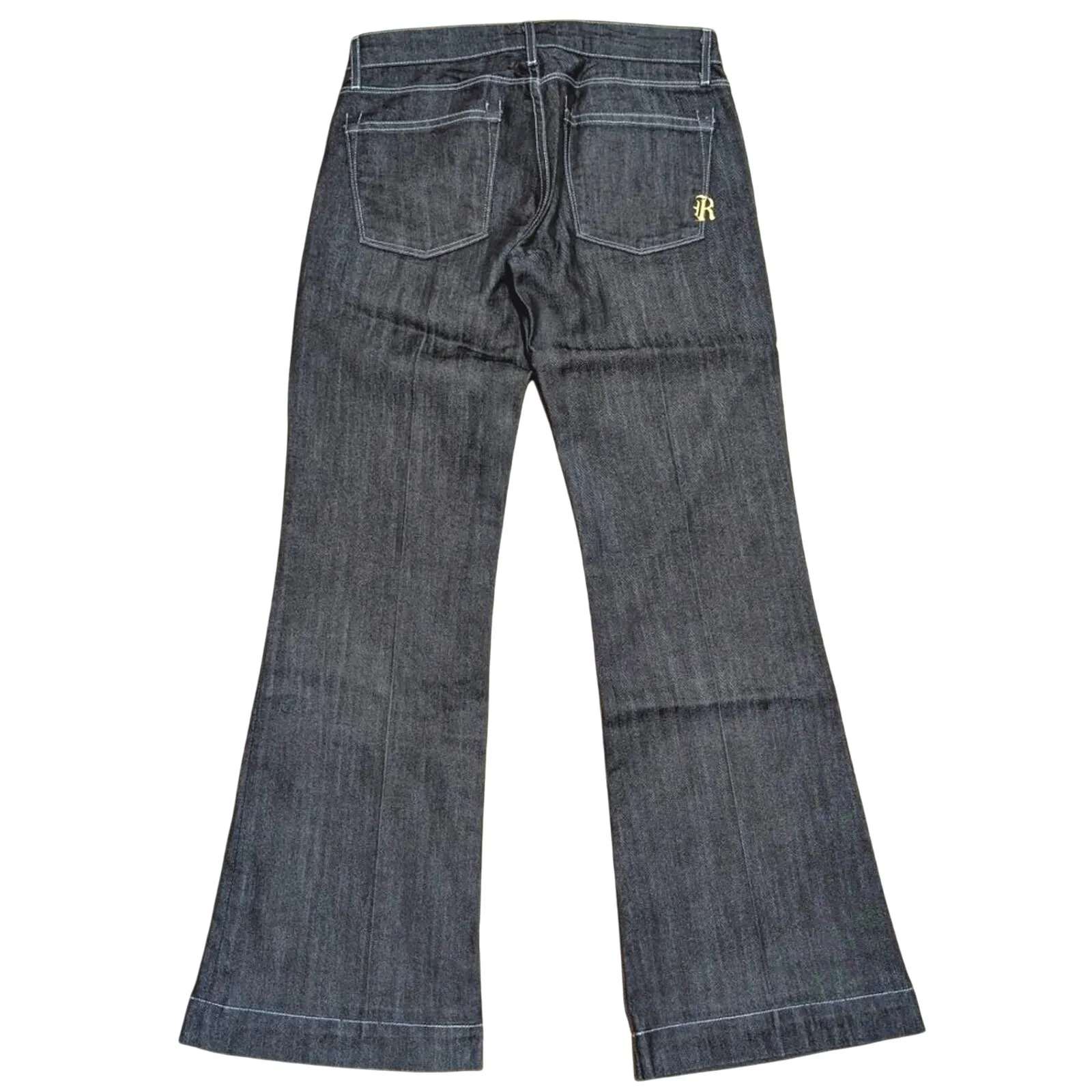 Rich‎ & Skinny Jeans Womens 27 Wide Leg Flare Trouser Designer Denim Made In USA - Image 2