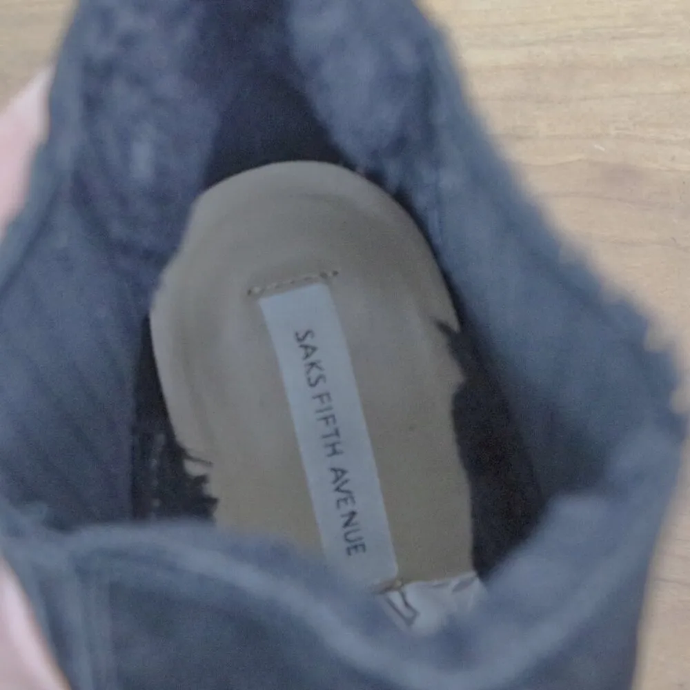 Saks 5th Avenue Saks Fifth Avenue Black Suede Insulated Wedge Chelsea Bootie 11M - Image 2