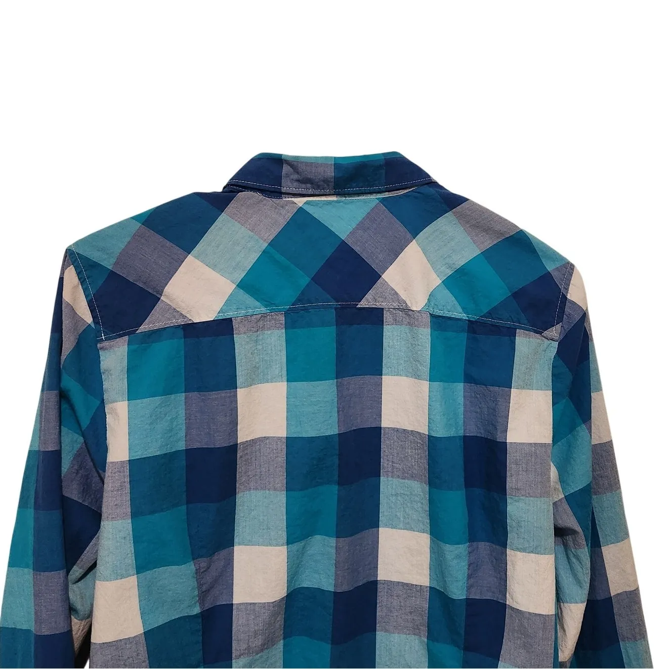 Tommy Hilfiger Blue Classic Casual Plaid Long Sleeve Button Up Shirt Size XL - Image 4