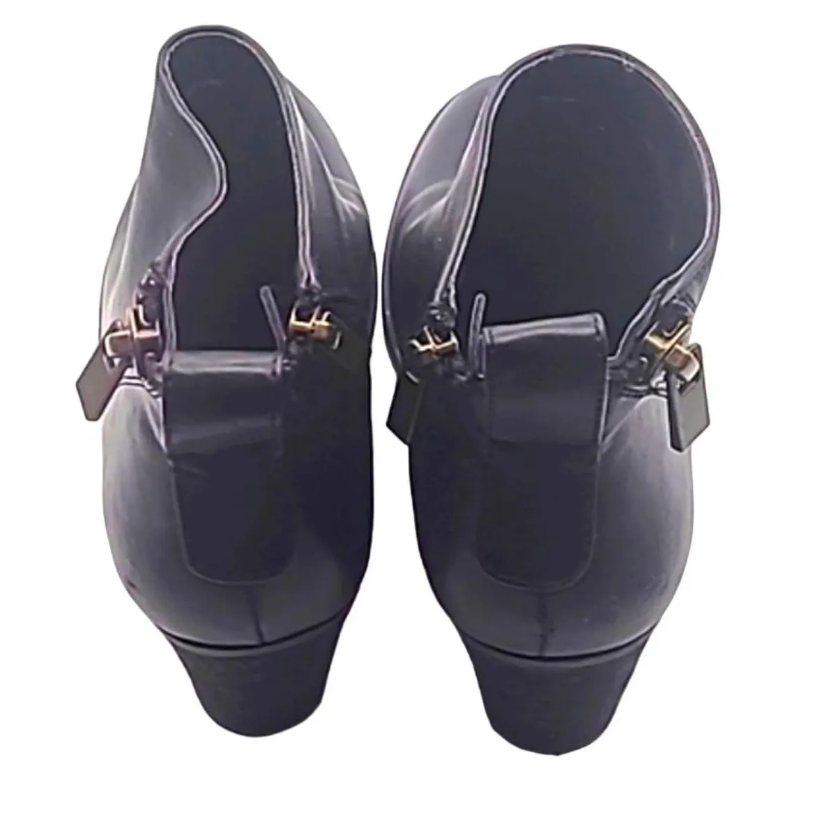 Journee Collection Women’s Black Ankle Booties Size 7 Side Zip Block Heel - Image 4