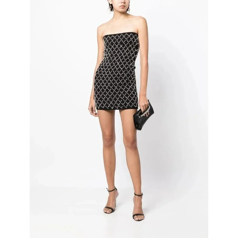 RETROFETE Felicity Dress Skirt in Black & Silver Gold Large New Womens Mini - Image 14