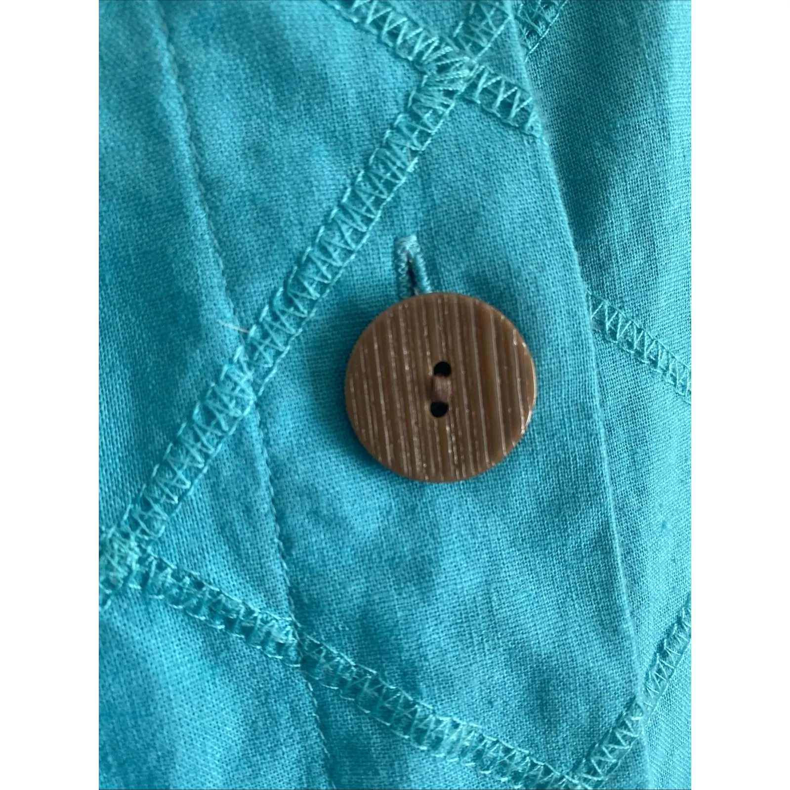 Soft Surroundings Womens Large Blue Button Tunic Top Linen Blend Coastal Lagom - Image 2