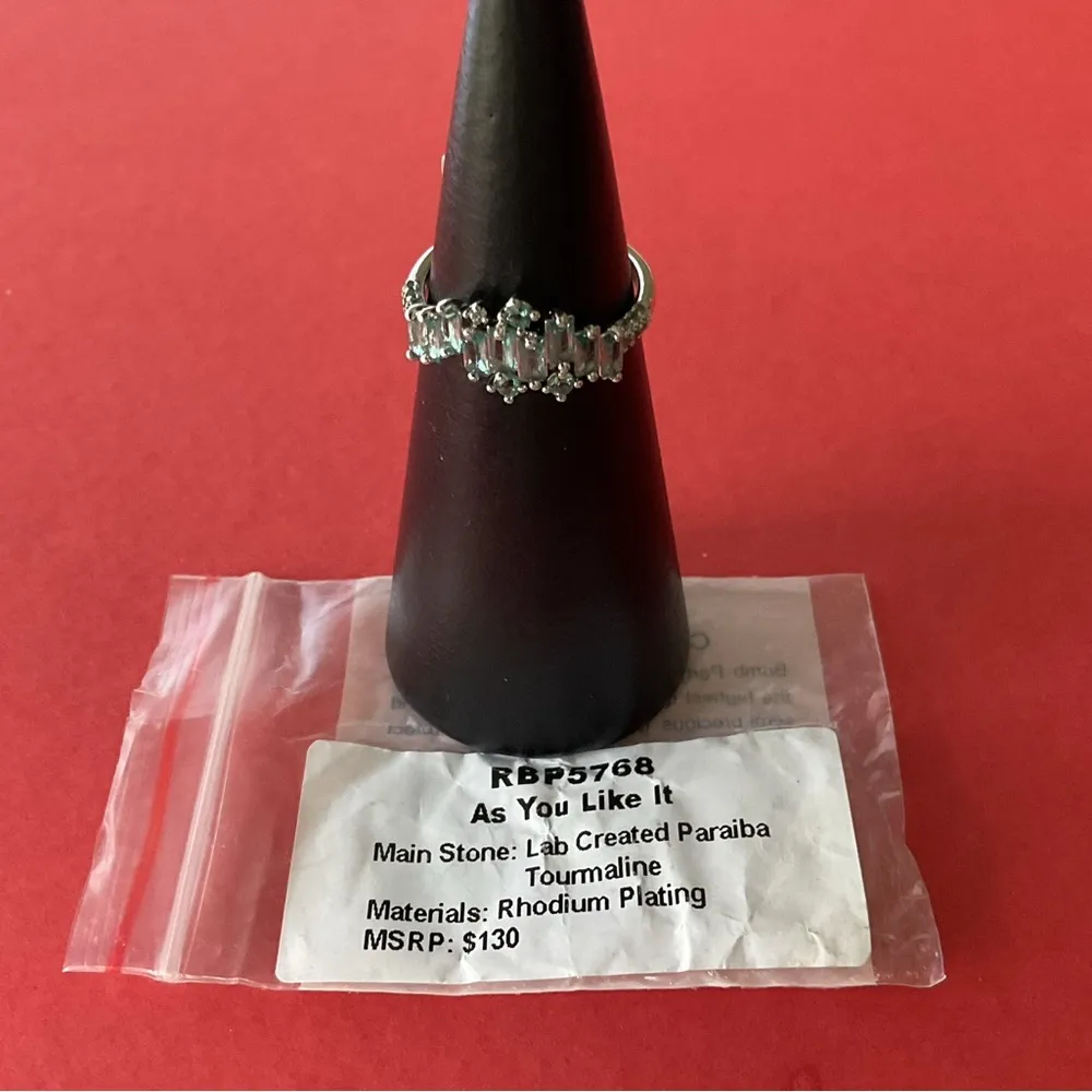 Bomb Party RBP5768 “As You Like It” LC Tourmaline on Rhodium Size 7 Ring NWT Silver - Image 4