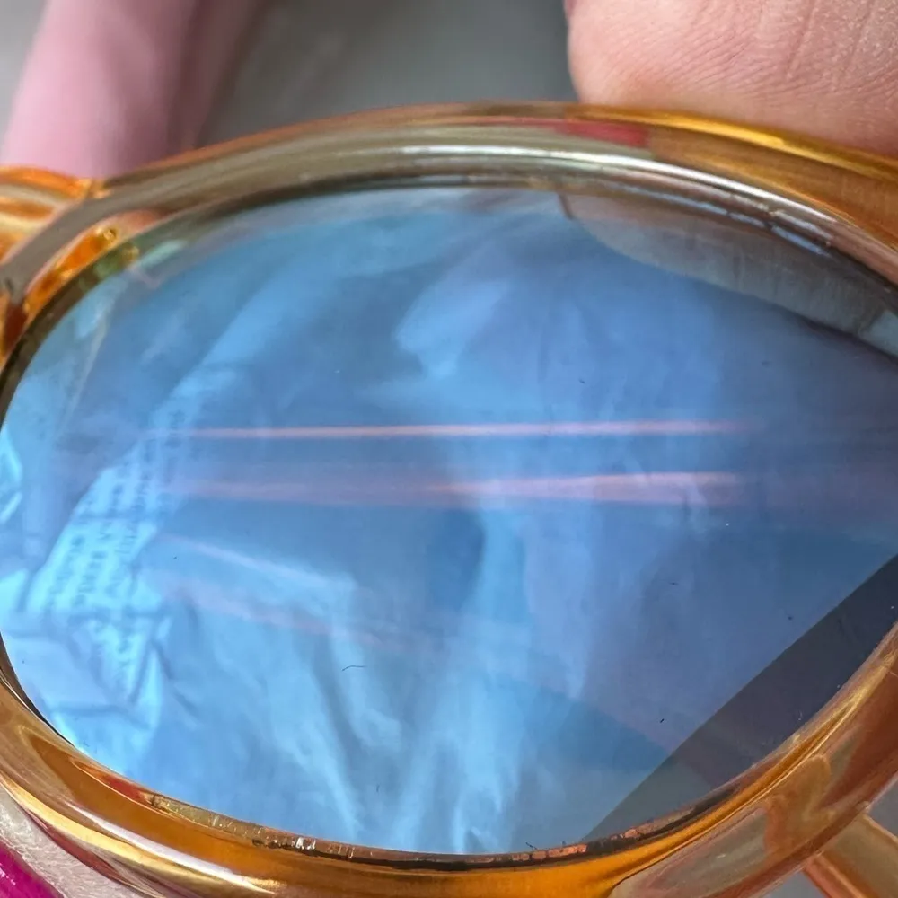 Le Specs Halfmoon Magic Limited Edition Yellow Frame Blue Mirror Sunglasses - Image 6