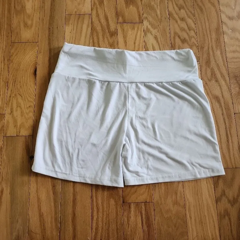 SHEIN Shorts Womens Size L White Athletic Lounge Elastic Waist Casual Sporty‎ - Image 3