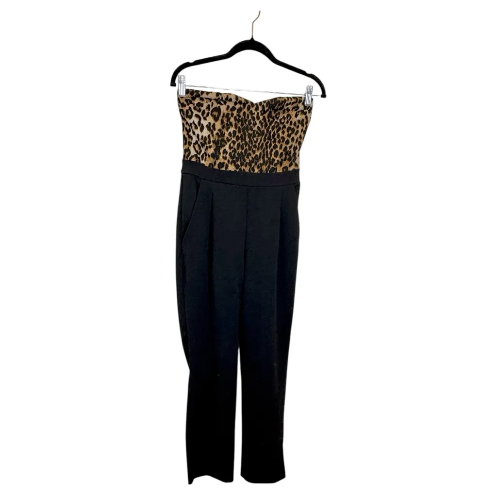 Express Y2K Leopard Sweetheart Strapless Jumpsuit Baddie Night Out Size 4 - Image 2