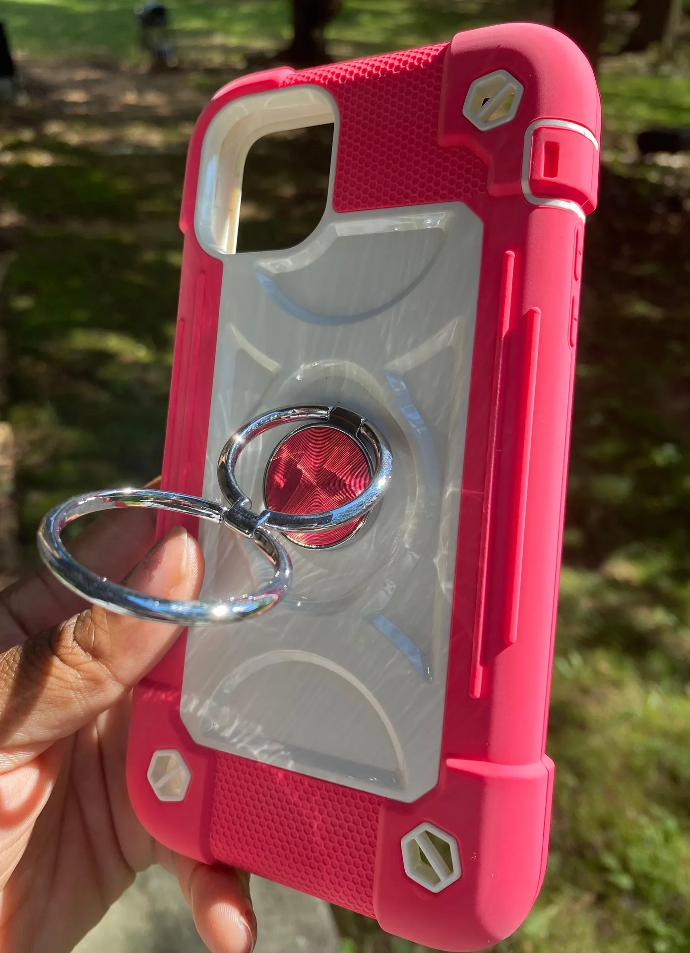 IPhone 11 Pro Max Rose Hybrid Heavy Duty 360 Ring Case Multiple - Image 4