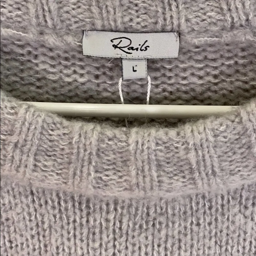 Rails Sybil Puff Sleeve Wool Cashmere Alpaca Blend Grey Sweater SIZE: L - Image 3