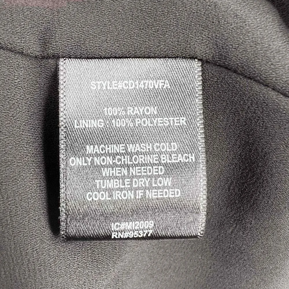 Sanctuary Black Floral Smocked Chiffon Ruffle Blouse Sheer Sleeves Womens Size 6 - Image 6