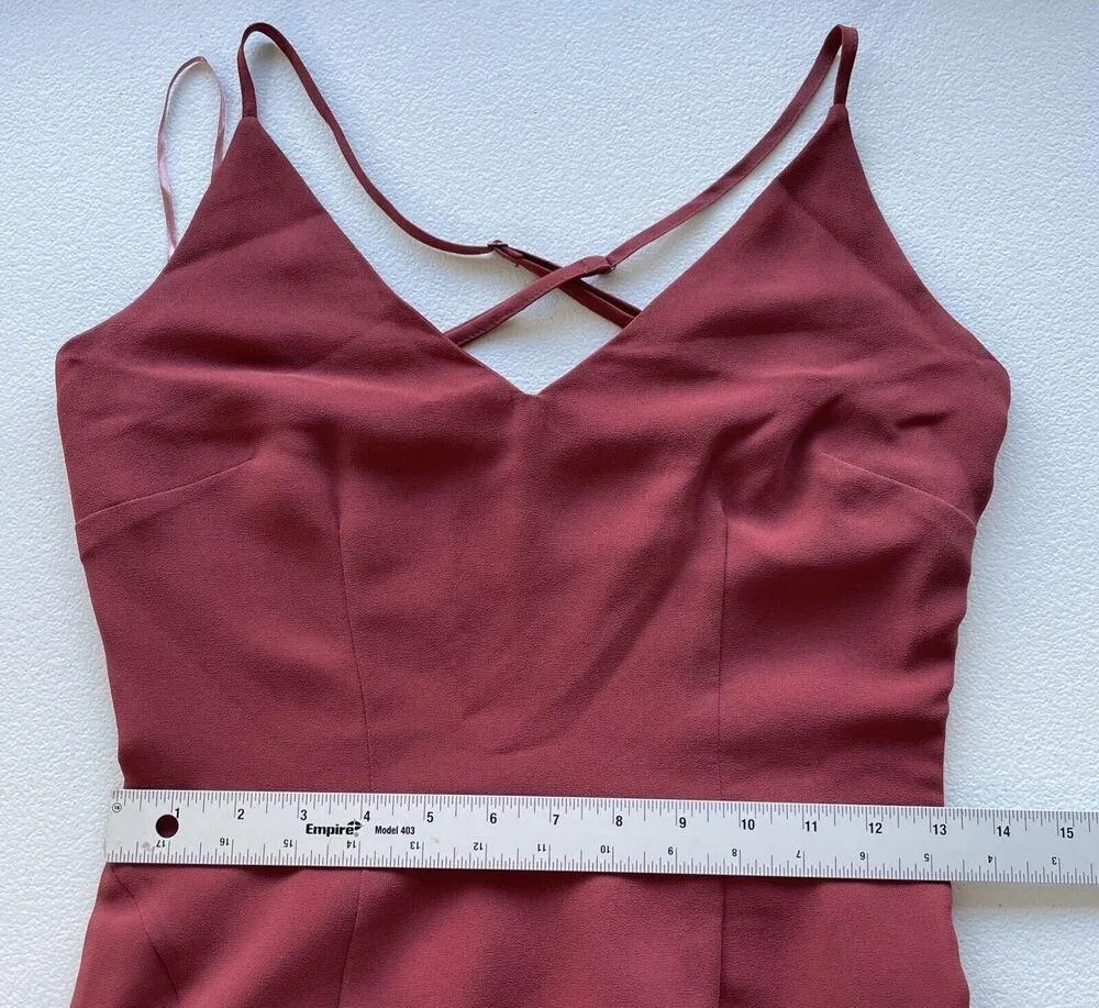 Keepsake Womens Junior Sz S Fit & Flare Dress V-Neck Strappy Asymmetrical Hem - Image 10