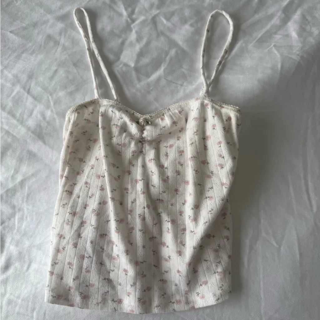 Altar’d state white flower tank top - Image 2