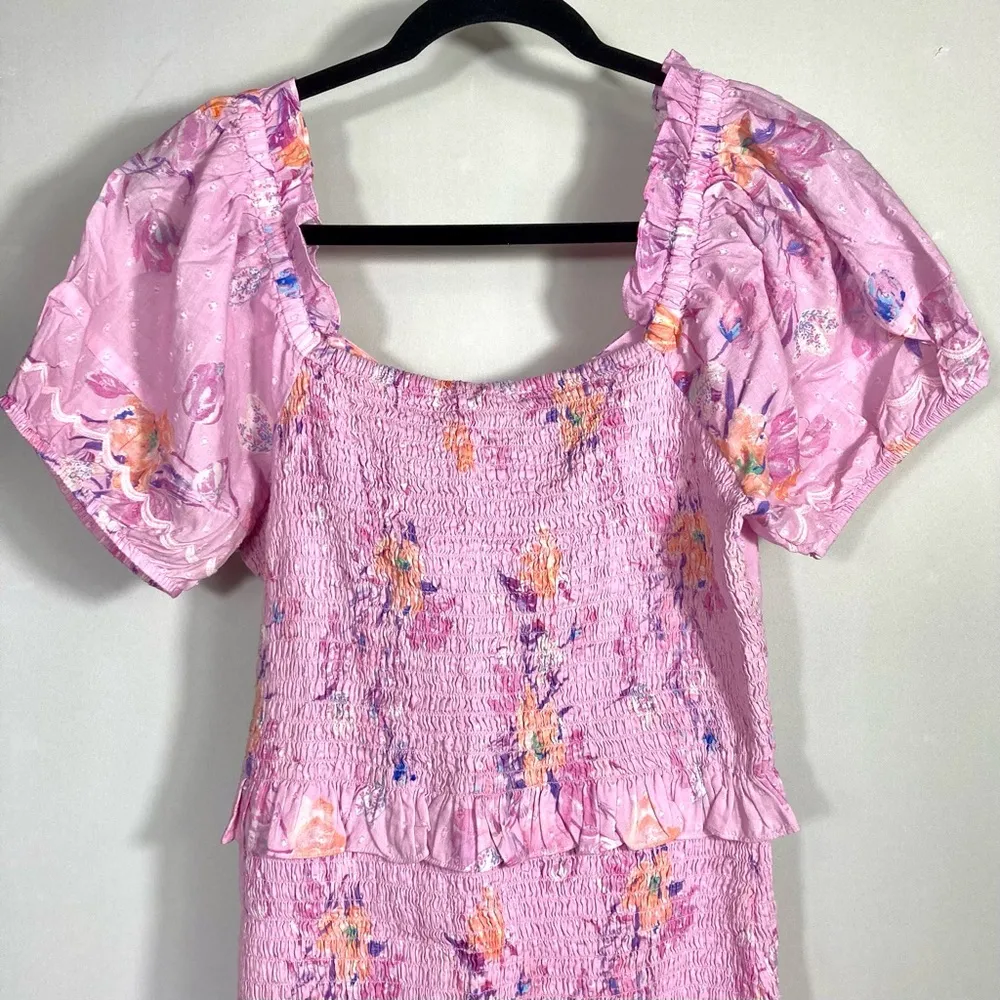 LoveShackFancy Jarrah Dress Royal Pink Berry Large NWT - Image 13