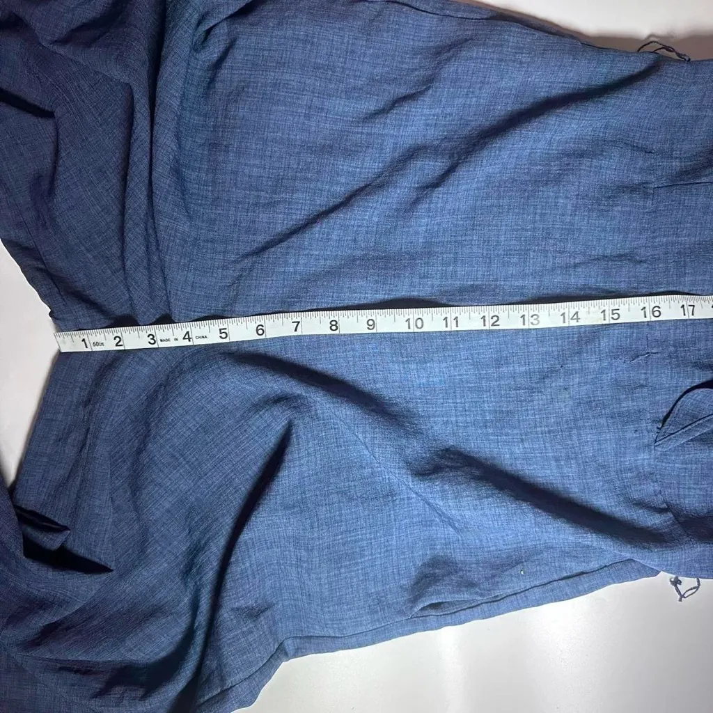 Lulu's Blue Chambray Ruffle Off Shoulder Jumpsuit Small - Image 5