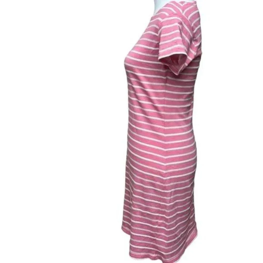 STS Sail to Sable Pink White Stripe Cotton Blend Short Sleeve Shift Dress Siz XS - Image 4
