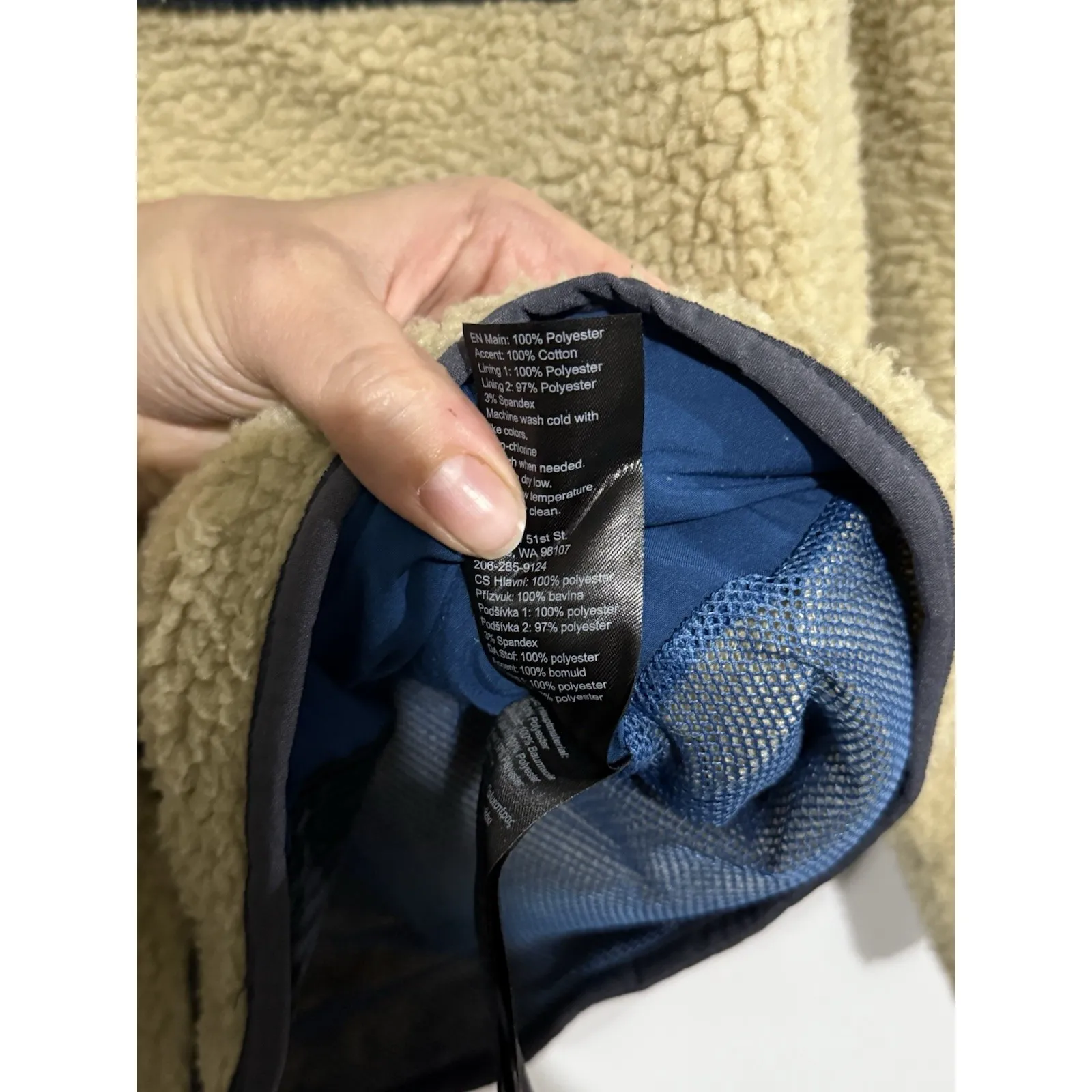 Kavu Women S Pearsoll Jacket Natural Sherpa Mesh‎ Lined Retro Pile Teddy Coat - Image 4