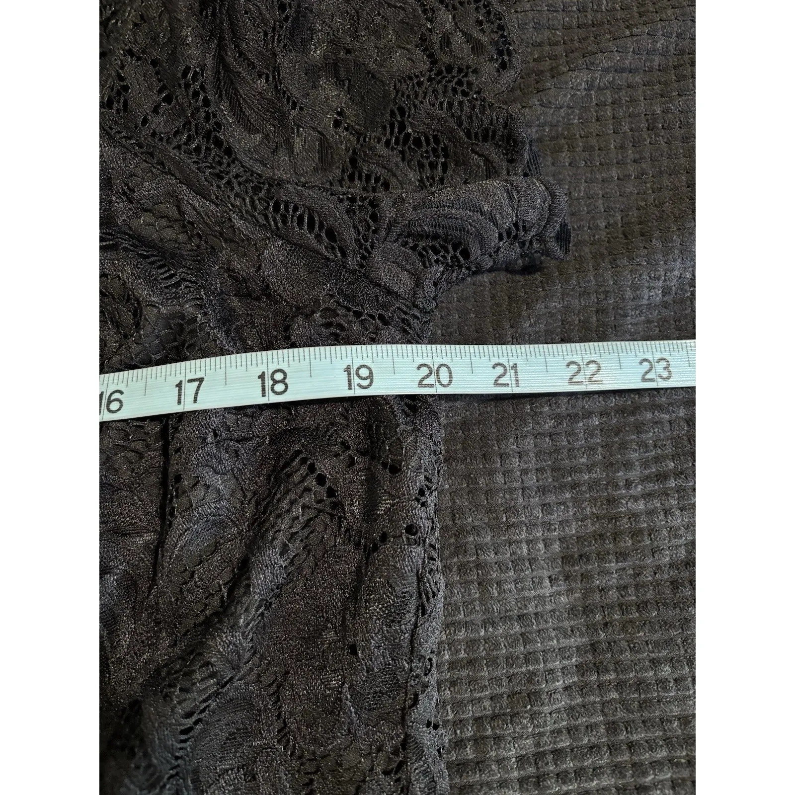 Rue 21 Black Crochet Lace Lined Off Shoulder Dress Size 2XL Square Elastic Neck‎ - Image 7