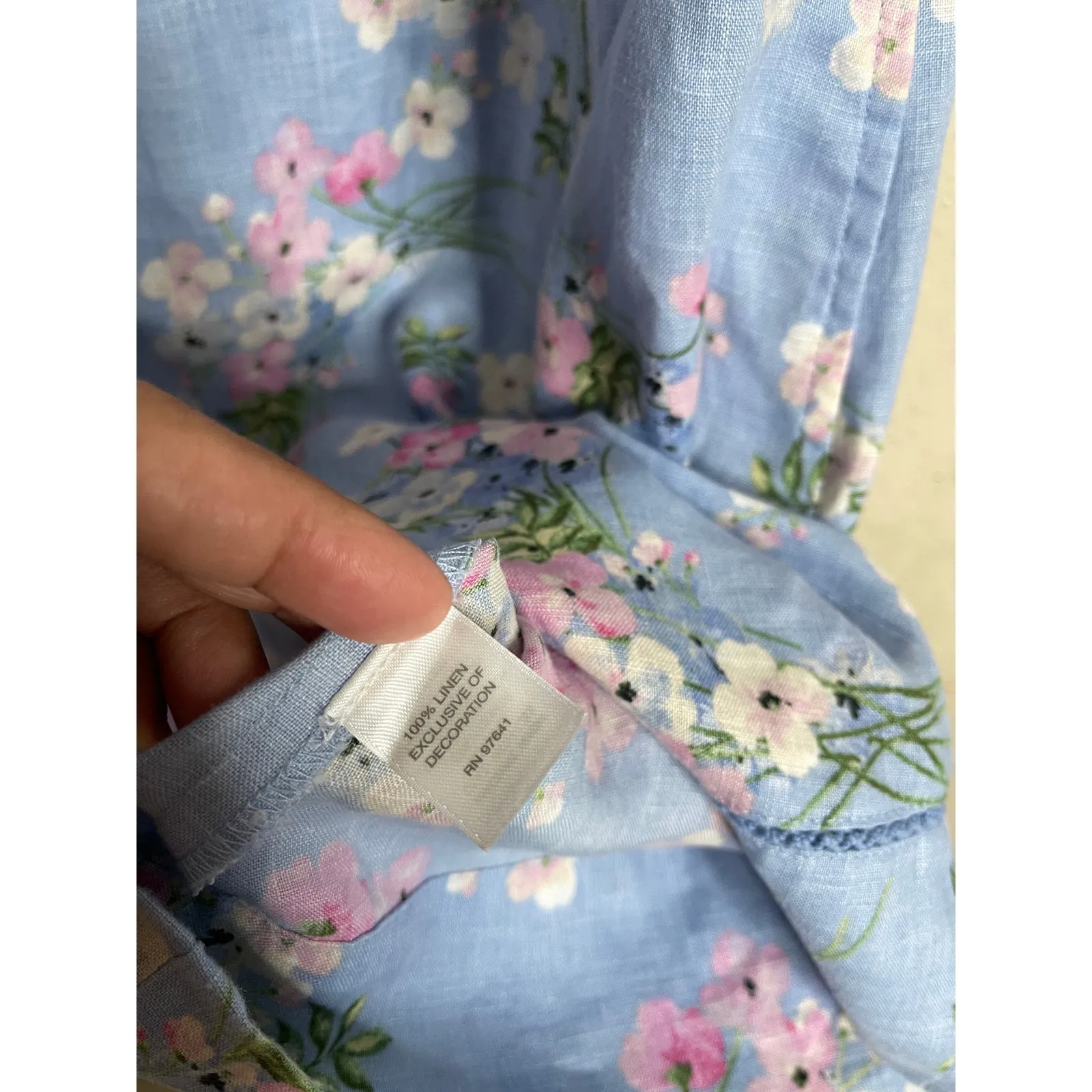 J. Jill Love Linen Floral Shift Dress Blue Pink White Flowers Womans Small - Image 9