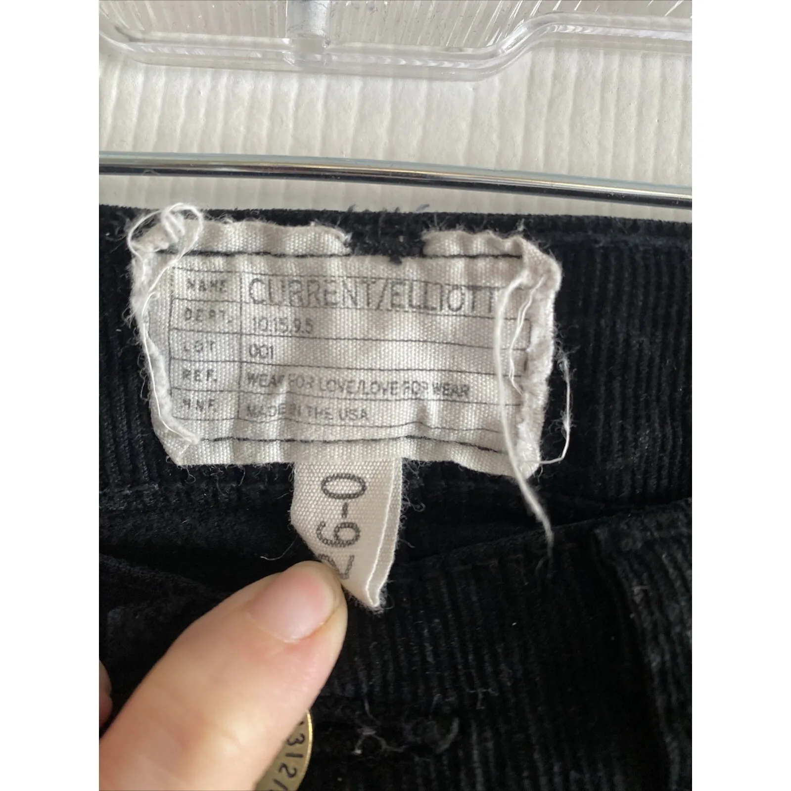 Current Elliott Women's 26 Black Courderoy Skinny Jeans Stiletto Ankle Wale - Image 3