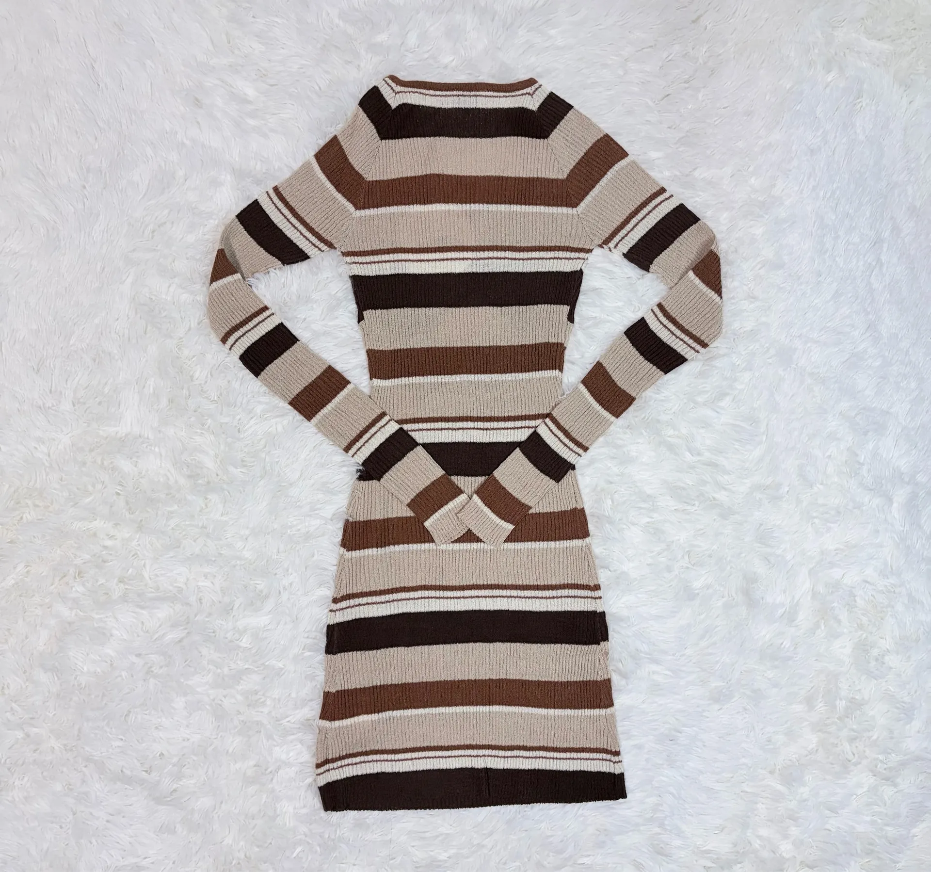 Princess Polly Brown Stripe Mini Dress - Image 2