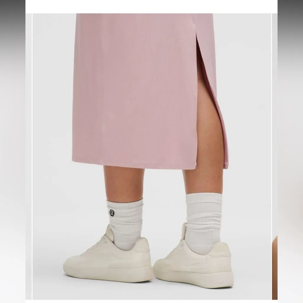 NWT Lululemon All Aligned Ribbed Midi Dress / PKHZ ( pink haze) - Image 4