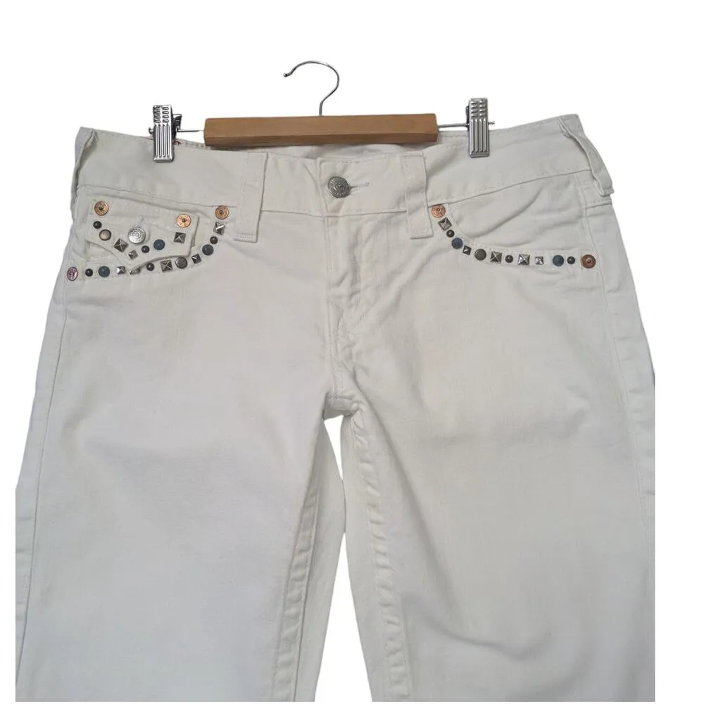 True Religion Billy White Denim Jeans Womens Size 32 - Image 14