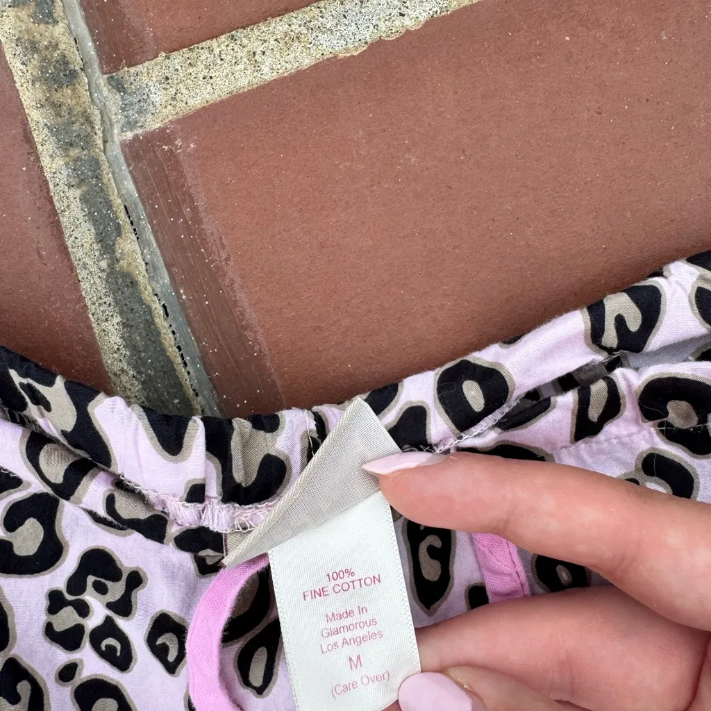 BedHead Pajamas 100% cotton pink cheetah print pajama pants M Size M - Image 3