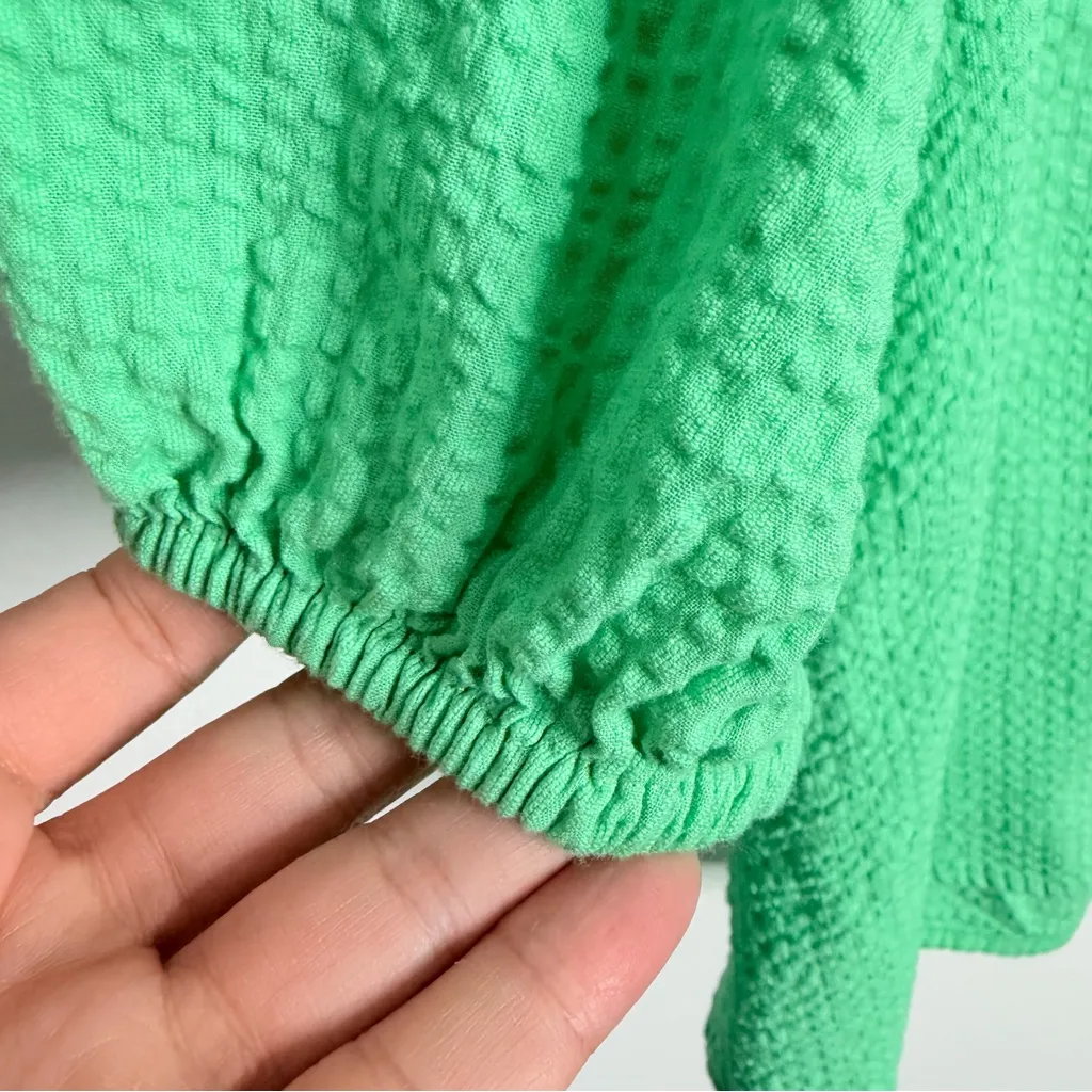 NWOT Lane Bryant Relaxed 3/4-Sleeve Seersucker Popover Blouse Green 22 Casual - Image 7