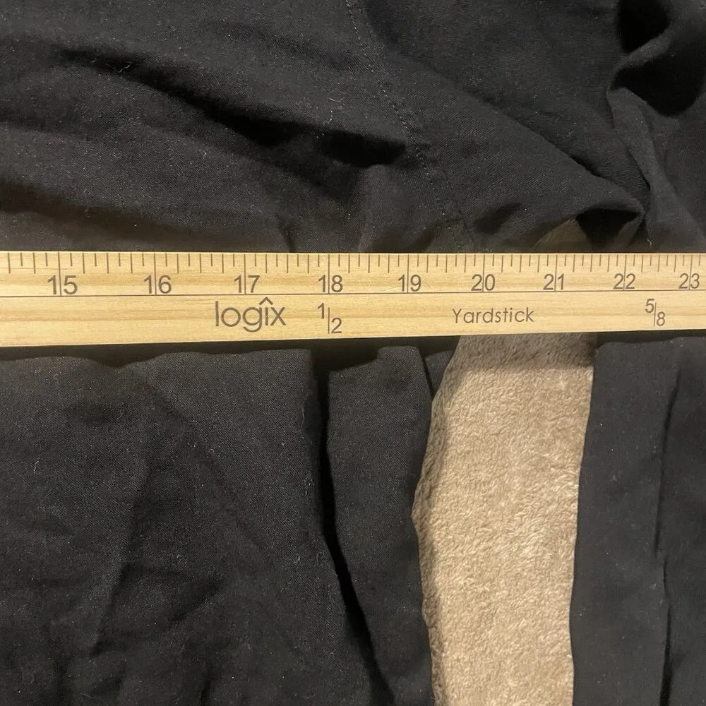 Uniqlo Shirt Womens Medium Black Tunic Vneck Long Sleeve Relaxed Modest Basic - Image 5