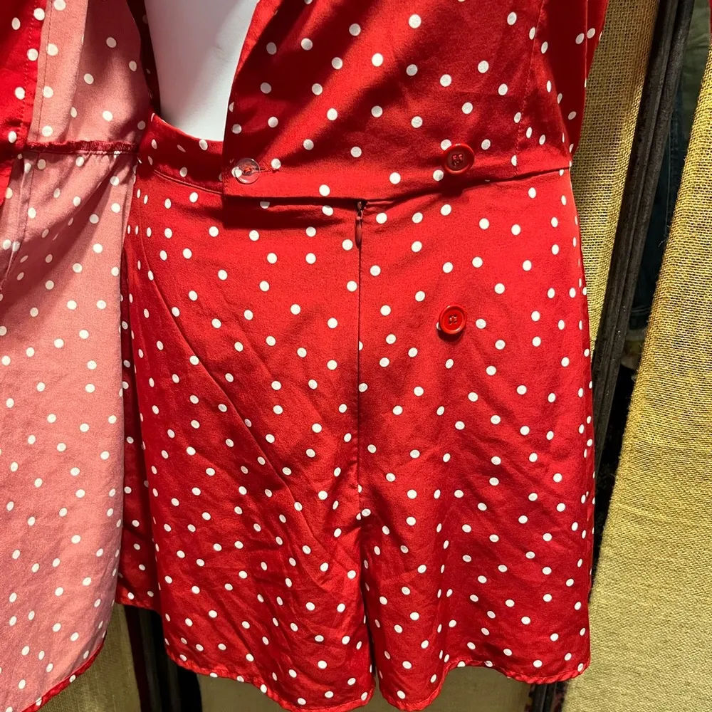 Sugarlips Red Mini Flutter Sleeve Wrap Dress Romper - Image 5