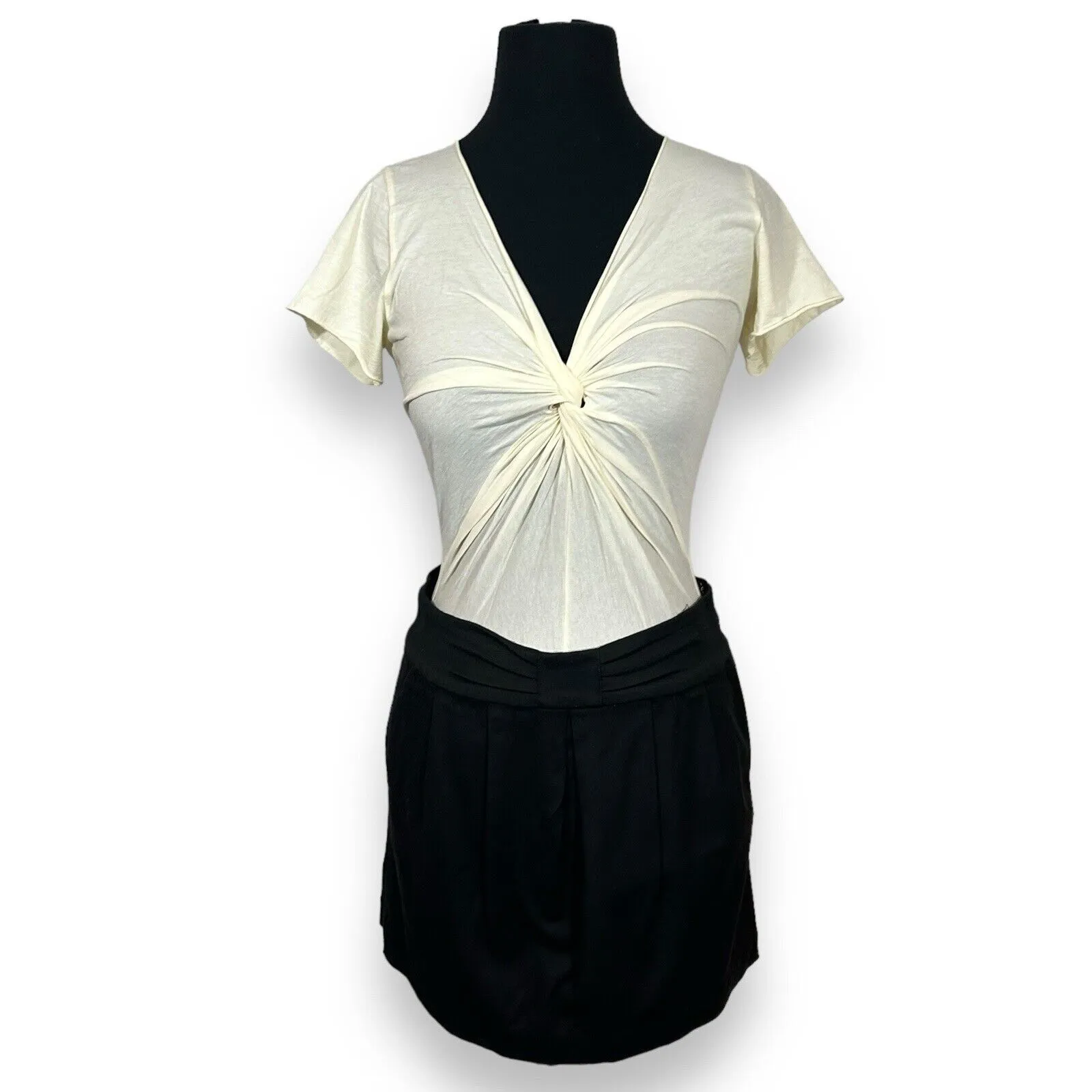 Vintage Y2K Juicy Couture Wool Blend‎ Mini Skirt Women's Sz 4 Black - Image 2