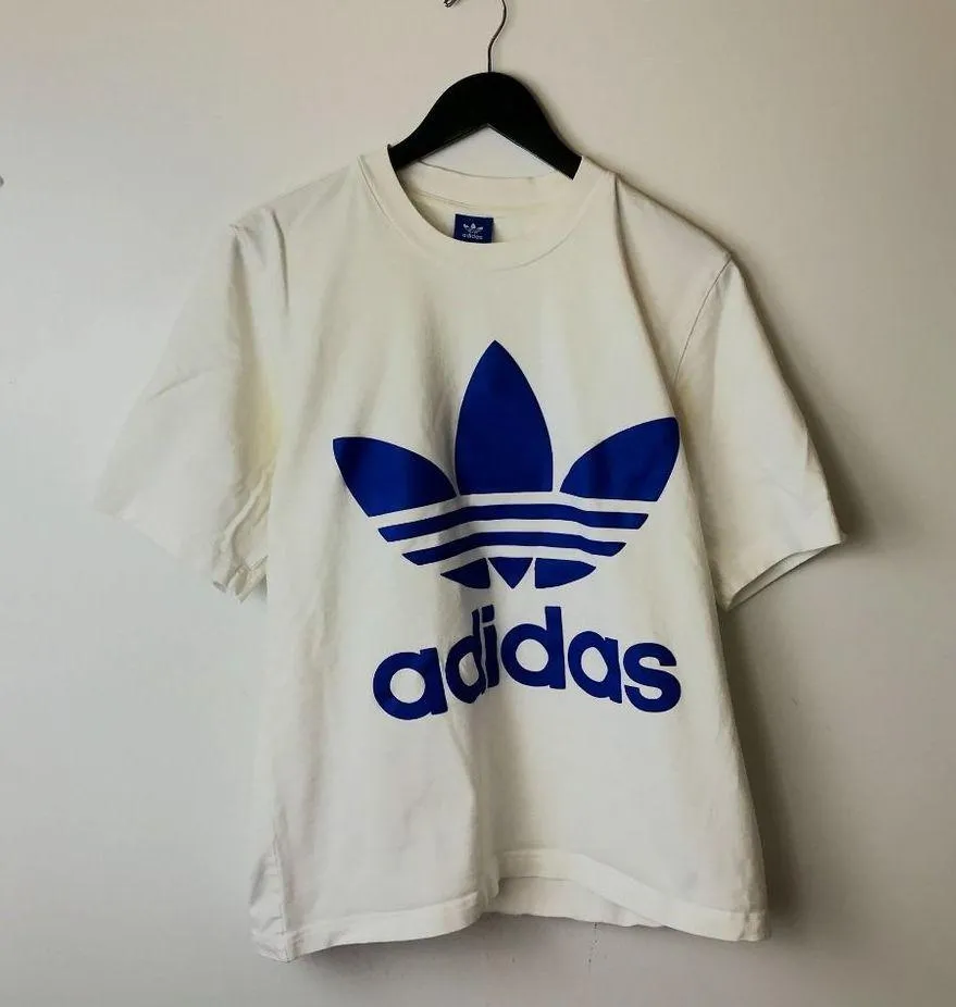 Adidas Originals Spellout Trefoil Logo T Shirt Graphic Tee Cotton Short Sleeve - Image 11