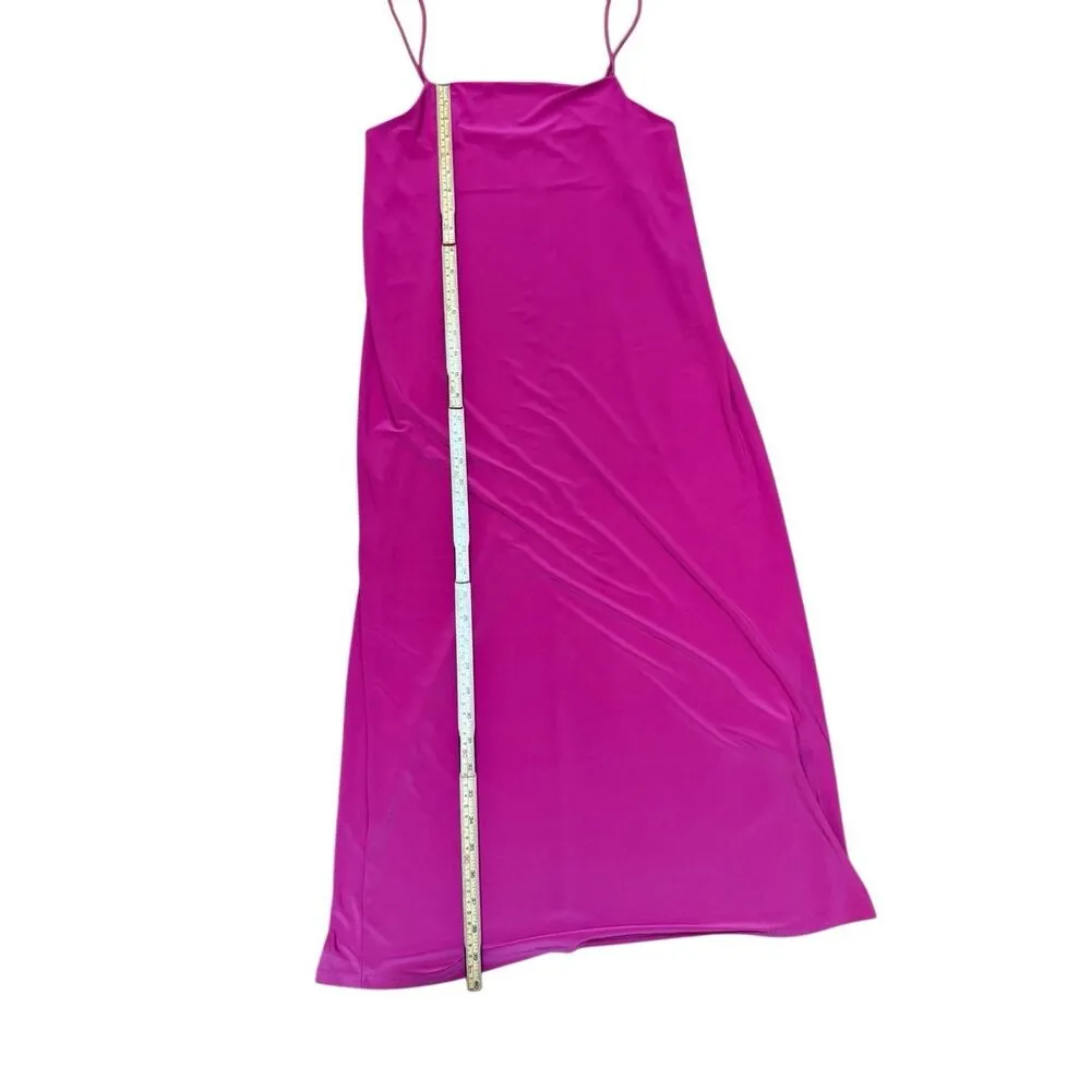 Zara Women’s Bright Pink Midi Fitted Dress Sz M - Image 6