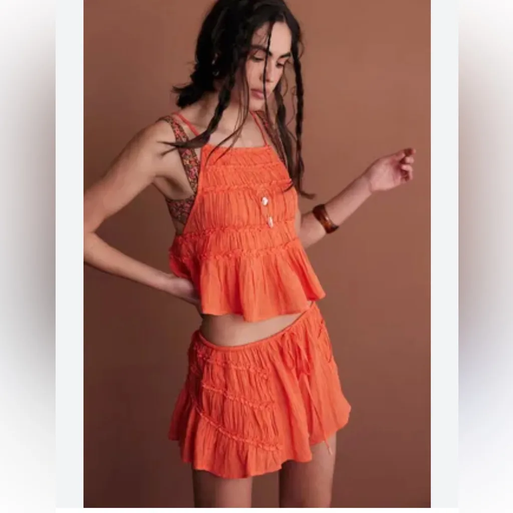 Free People Angelina Short Set in Scarlett Bliss Size Large NWT Retail $79 - Image 3