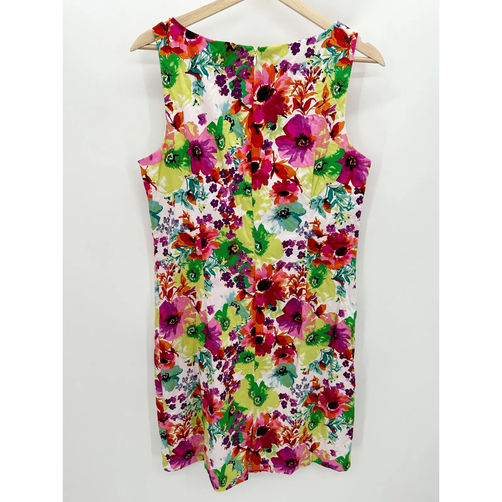 Chetta B Multi Color Floral Print Boat Neck Shift Dress Women's Size 10 - Image 2