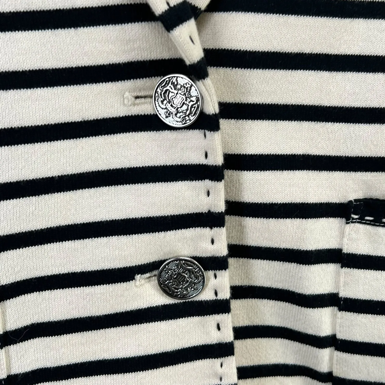 A.v.v. Standard Michel Clan Knit Blazer Jacket Small Black Striped Career Luxury - Image 4