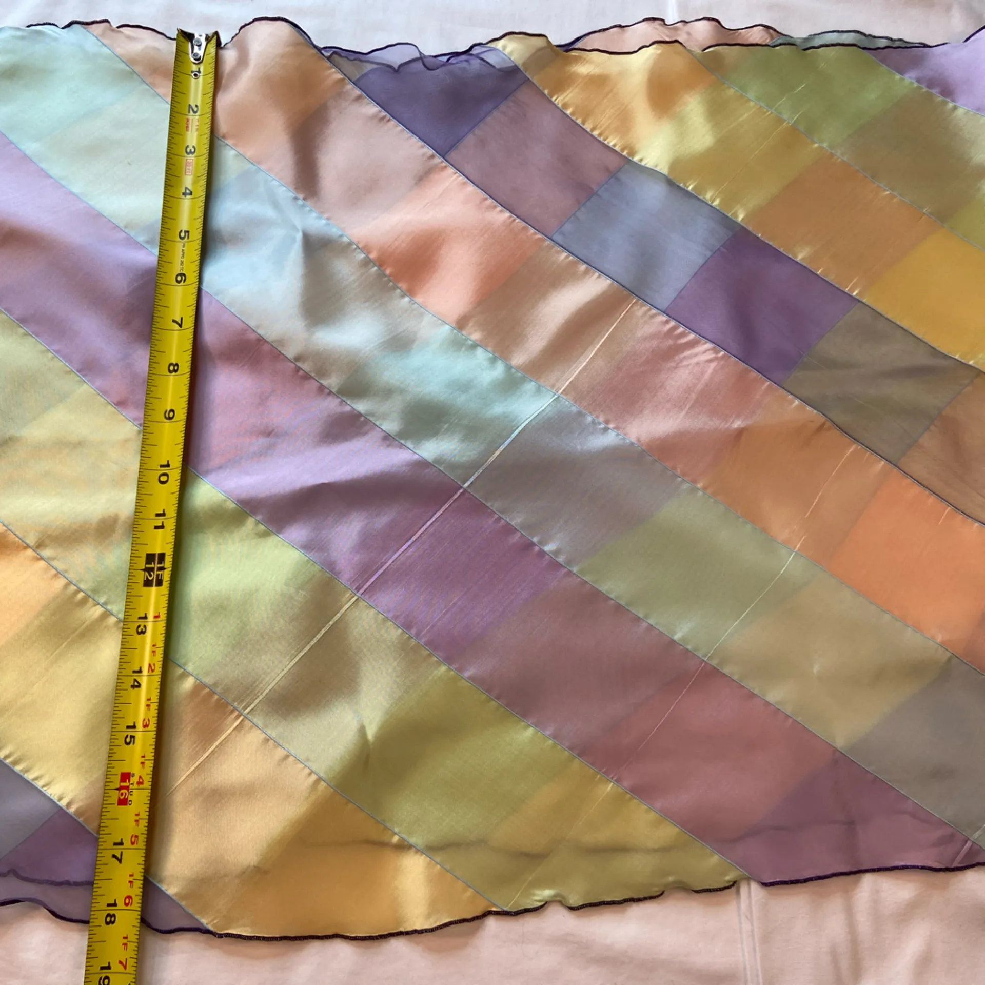 Giorgio‎ Armani Silk Scarf, pastel colors, 18” x 104” - Image 5