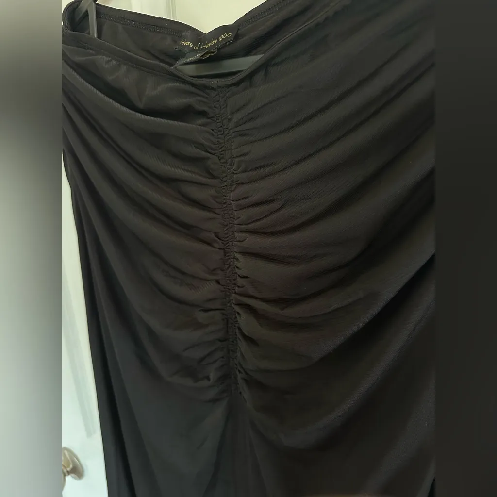 House of Harlow 1960 Black Ruched Maxi Skirt - Image 5