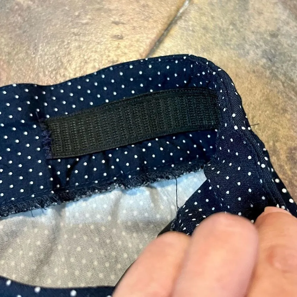 Premise Polka Dot Dark Navy and Cream Ombré Look Tummy Control Bengaline Pants S - Image 10