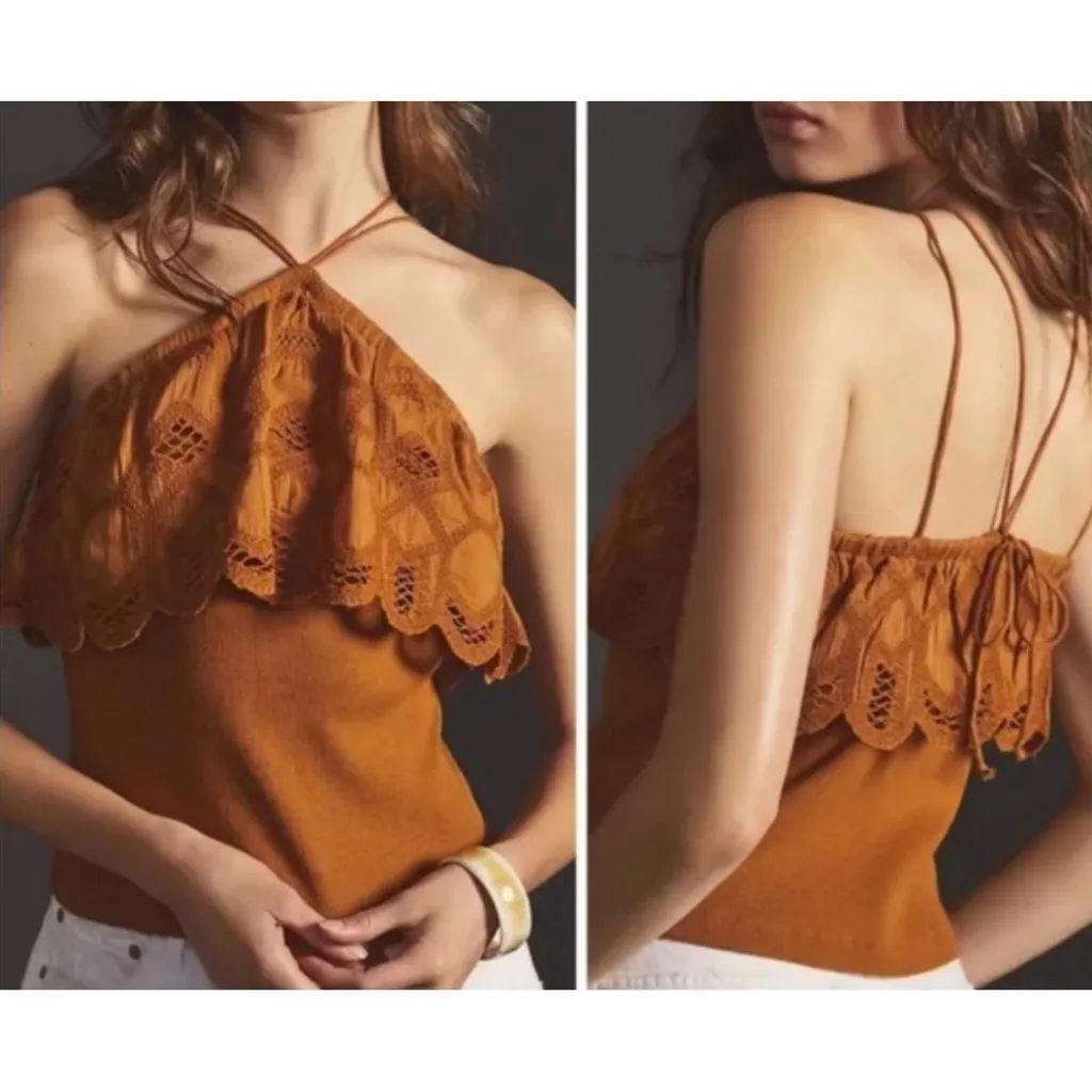 Anthropologie Lace Halter Top - Image 2