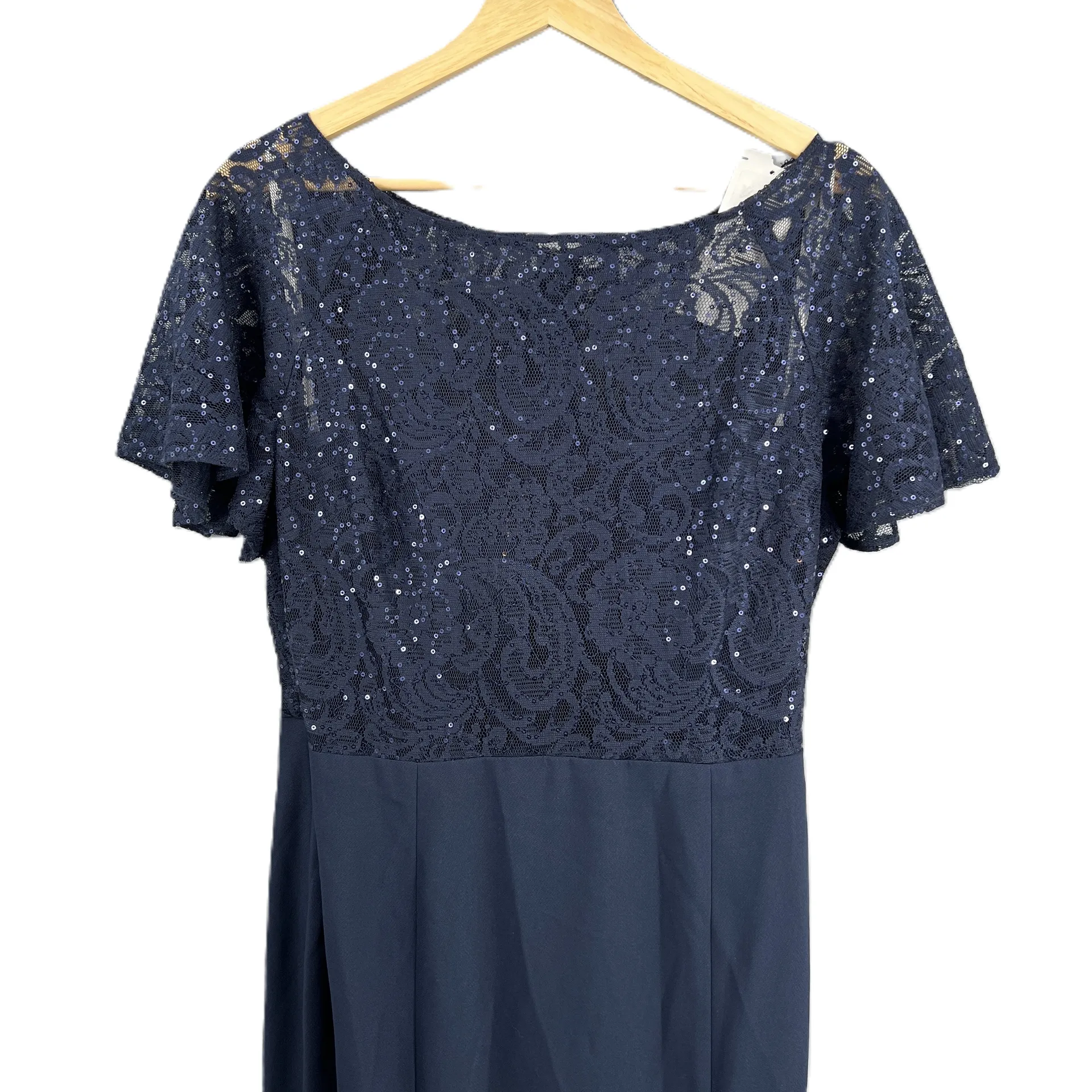 Jenny Packham Formal Dress Midnight Blue Lace Bodice Sequins Maxi 14 New - Image 2