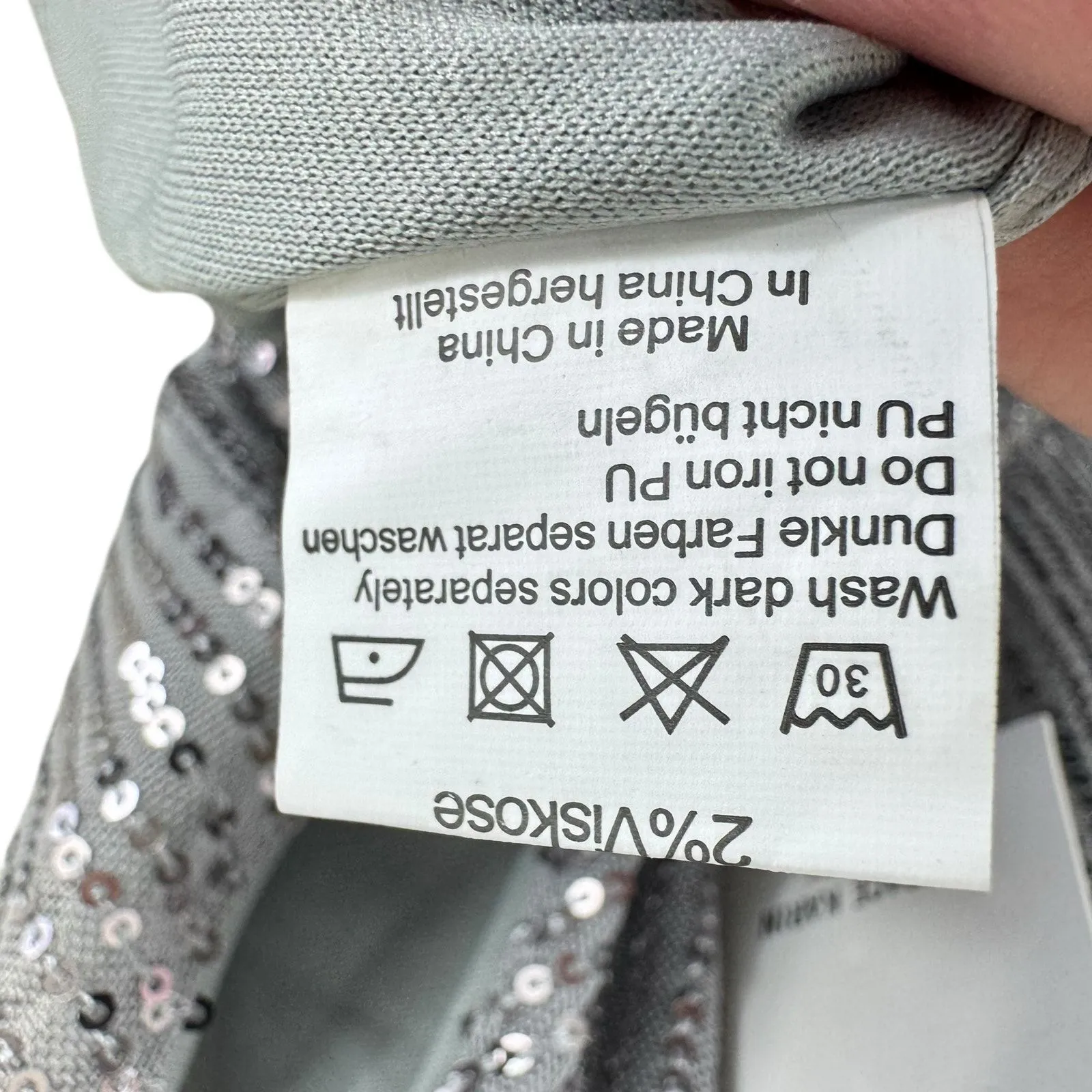 Grace Karin NWT Silver Sequin Glitzy Glam Lined Halter Blouse Size S - Image 8