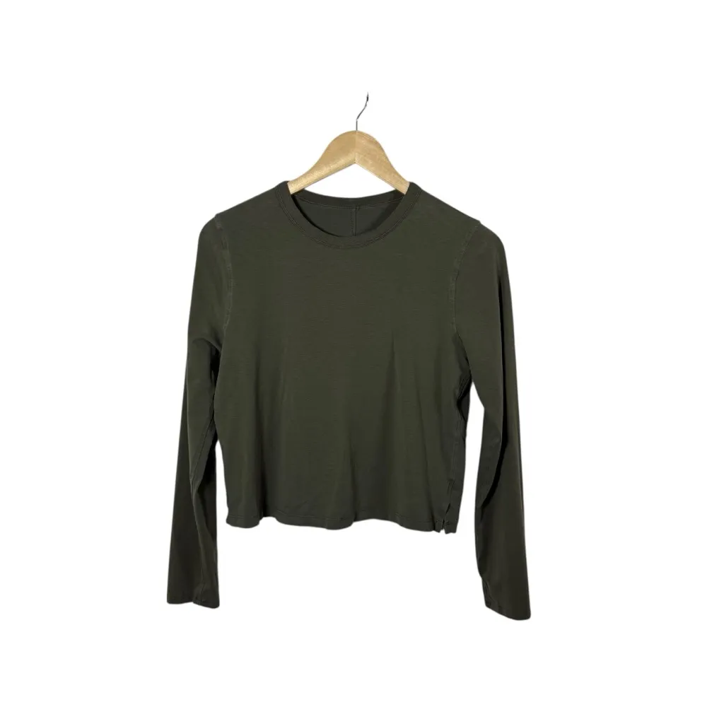 Lululemon Classic-Fit Cotton-Blend Long Sleeve Shirt Carob Brown Size S - Image 6