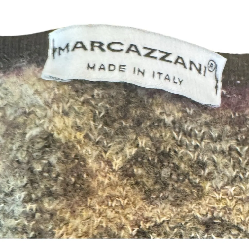 Marcazzani Made In Italy Wool Cardigan XXL Ombre Leopard Knit Quiet Luxury EUC Black - Image 8