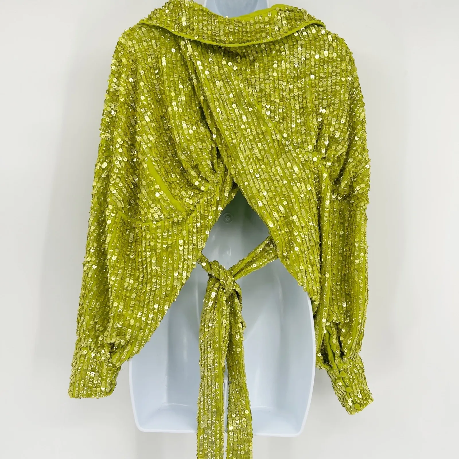 ASOS Edition Womens Slouchy Sequin Wrap Front Party Statement Crop Top Size 0 - Image 11