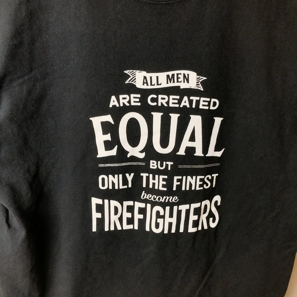 Firefighters All Men Are Created Equal T Shirt Gray XL Extra Large Graphic Tee - Image 5