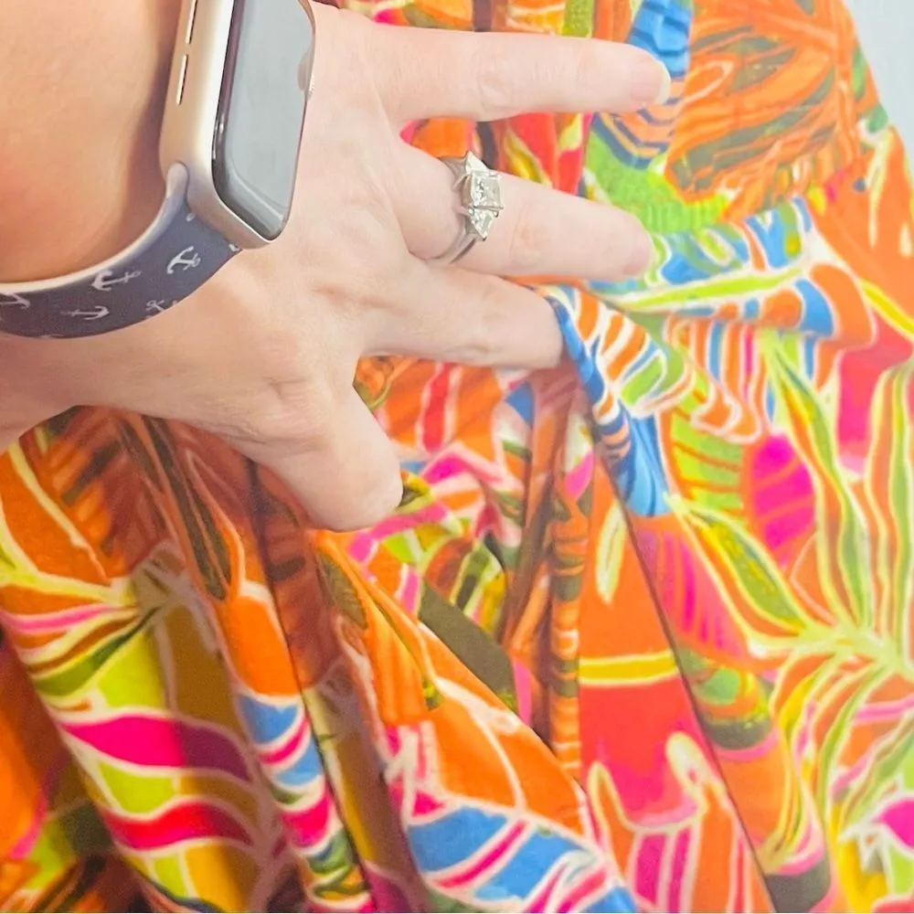 C&C California Floral Tropical Jersey Dress Short Sleeve Orange Plus Size 1X NWT - Image 6