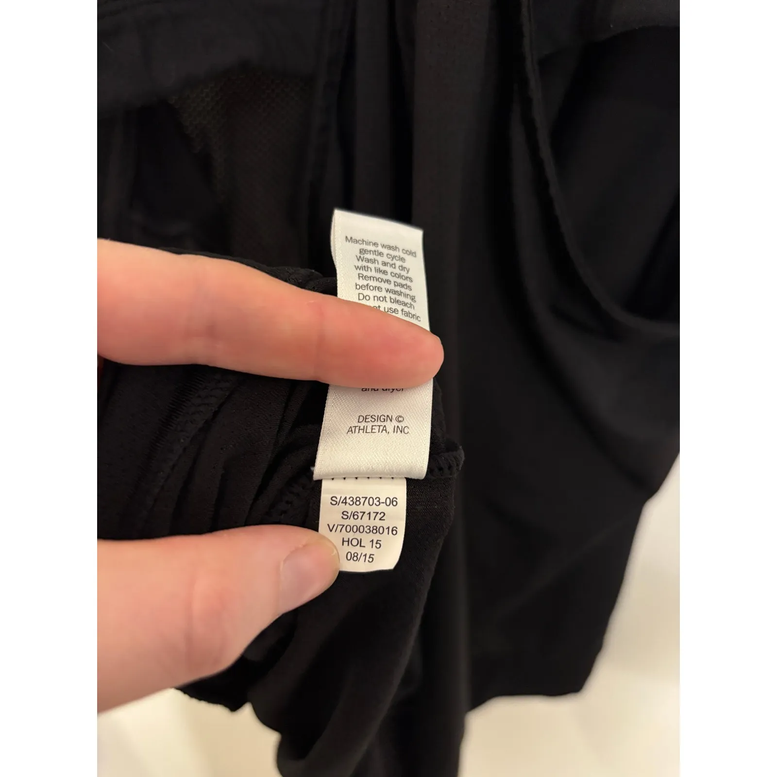 Athleta Tank Top Womens Large Mesh Energize Black Strappy Back Built-In Bra - Image 6