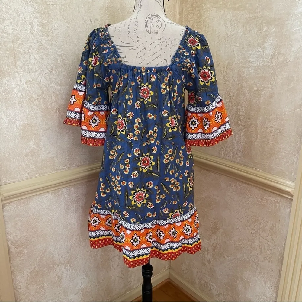 JOIE Chloris Baja Batik Bell Floral Summer Dress womens M Medium - Image 6